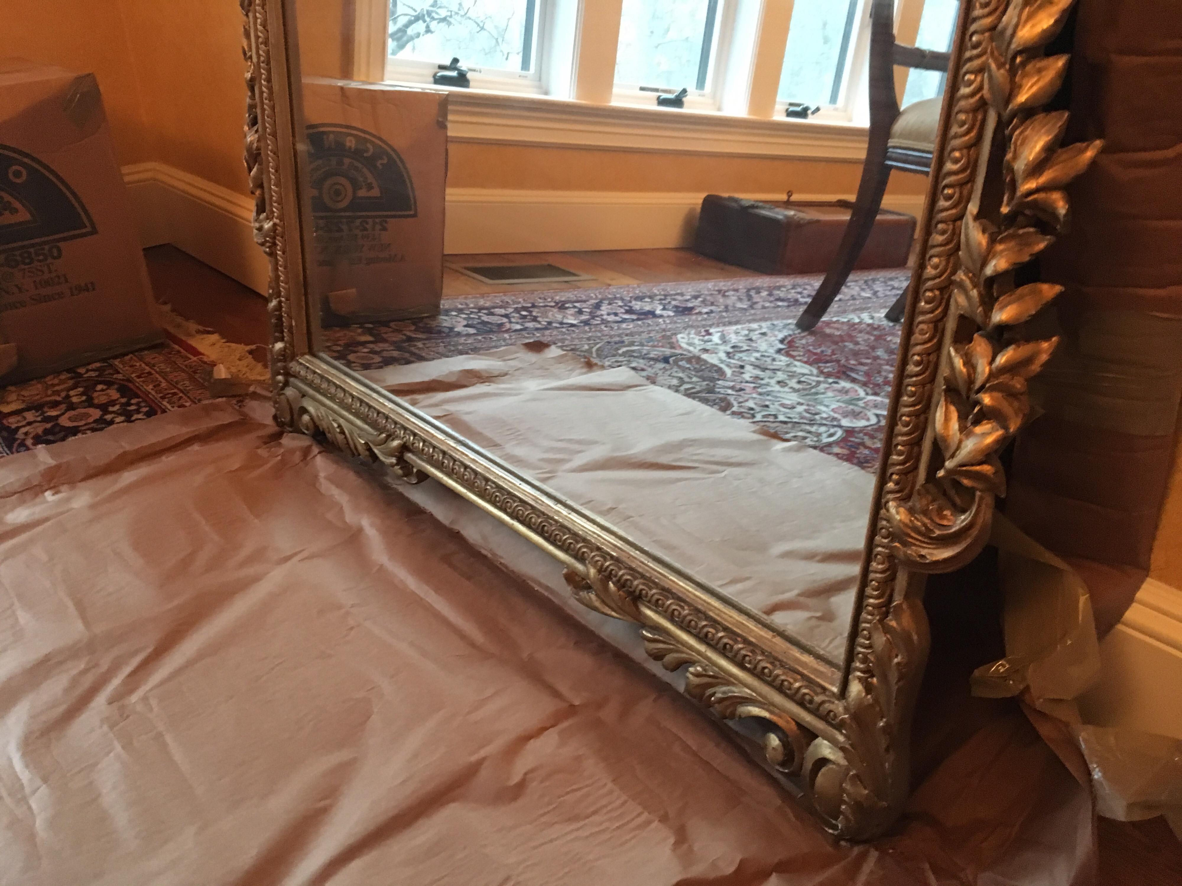 European Large Continental Gilt Parlor Mirror, 20th Century For Sale