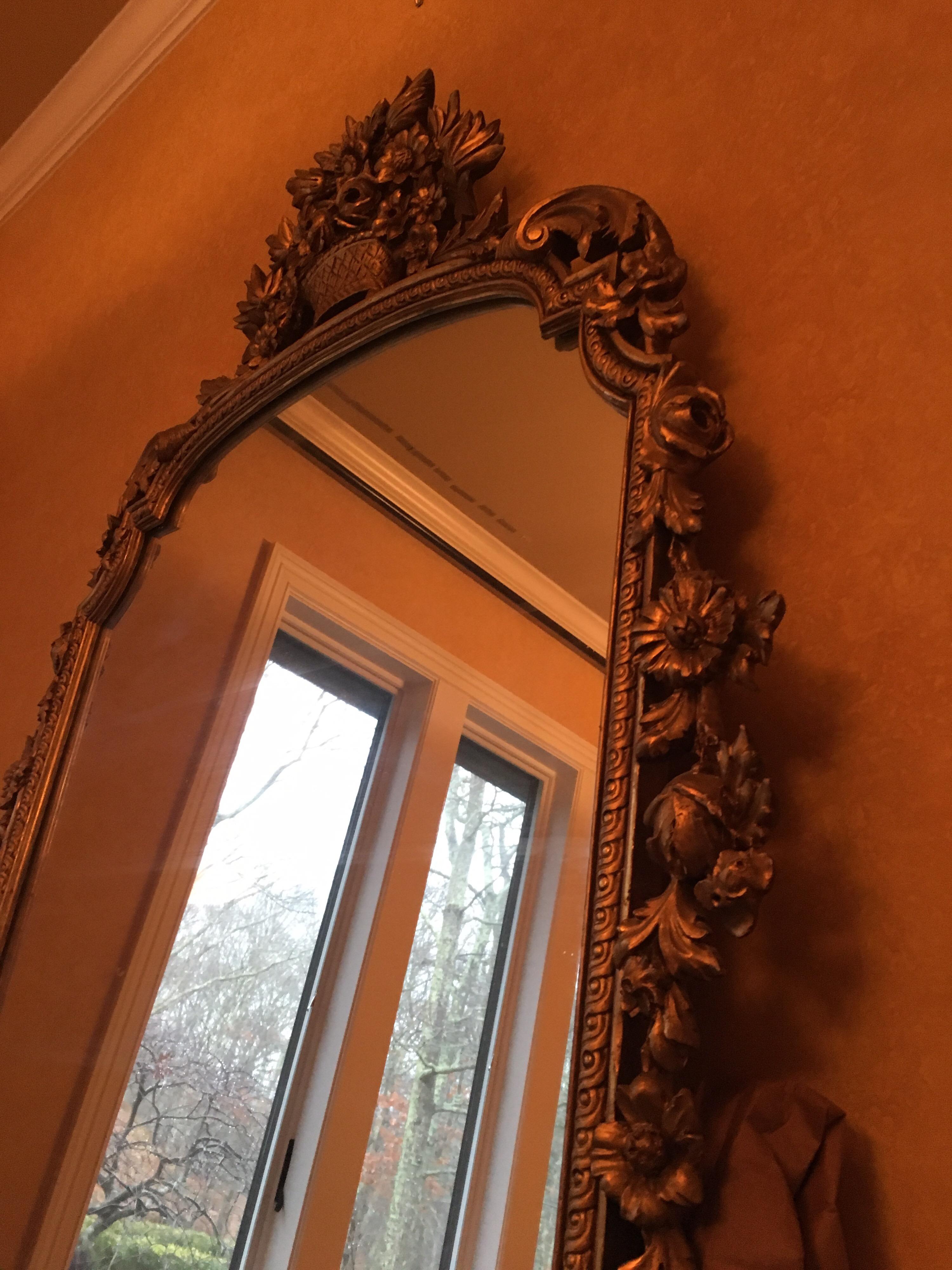 Large Continental Gilt Parlor Mirror, 20th Century In Good Condition For Sale In Southampton, NY