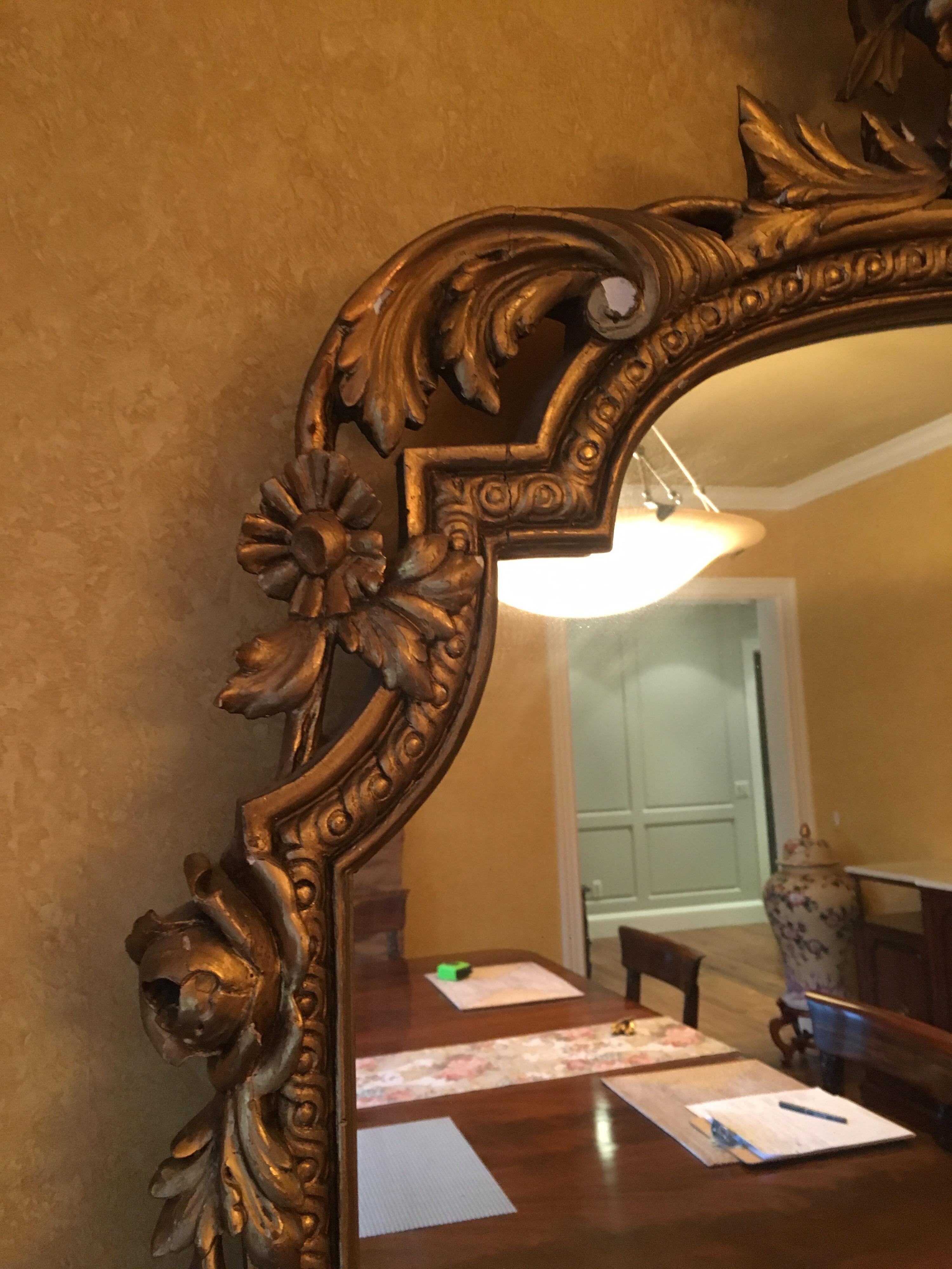 Large Continental Gilt Parlor Mirror, 20th Century For Sale 3