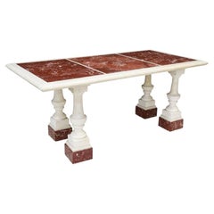 Large Continental Italian Neoclassical Style Marble Column Table