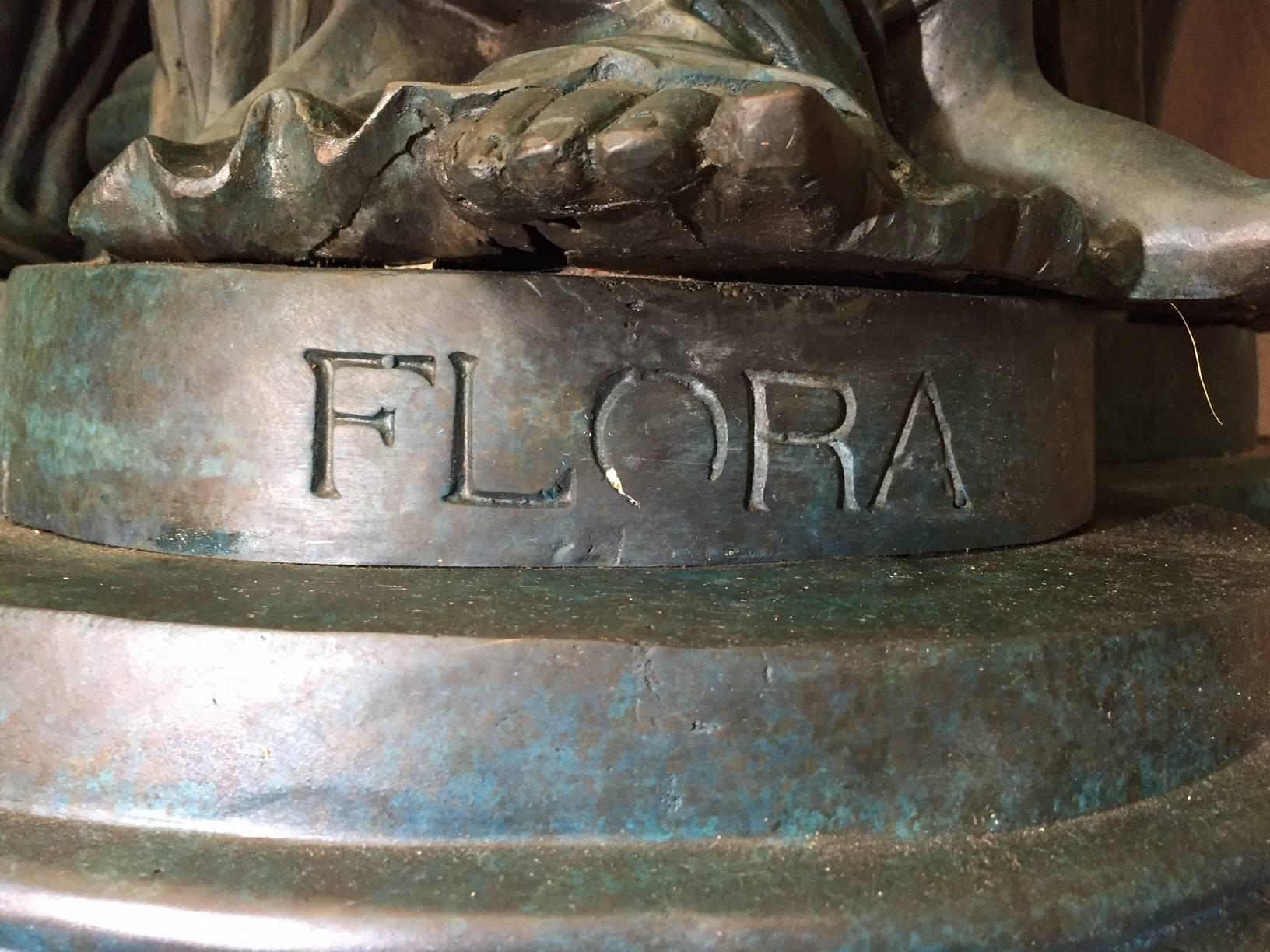 Large Continental Patinated Bronze Fountain with Four Neoclassical Maidens 14