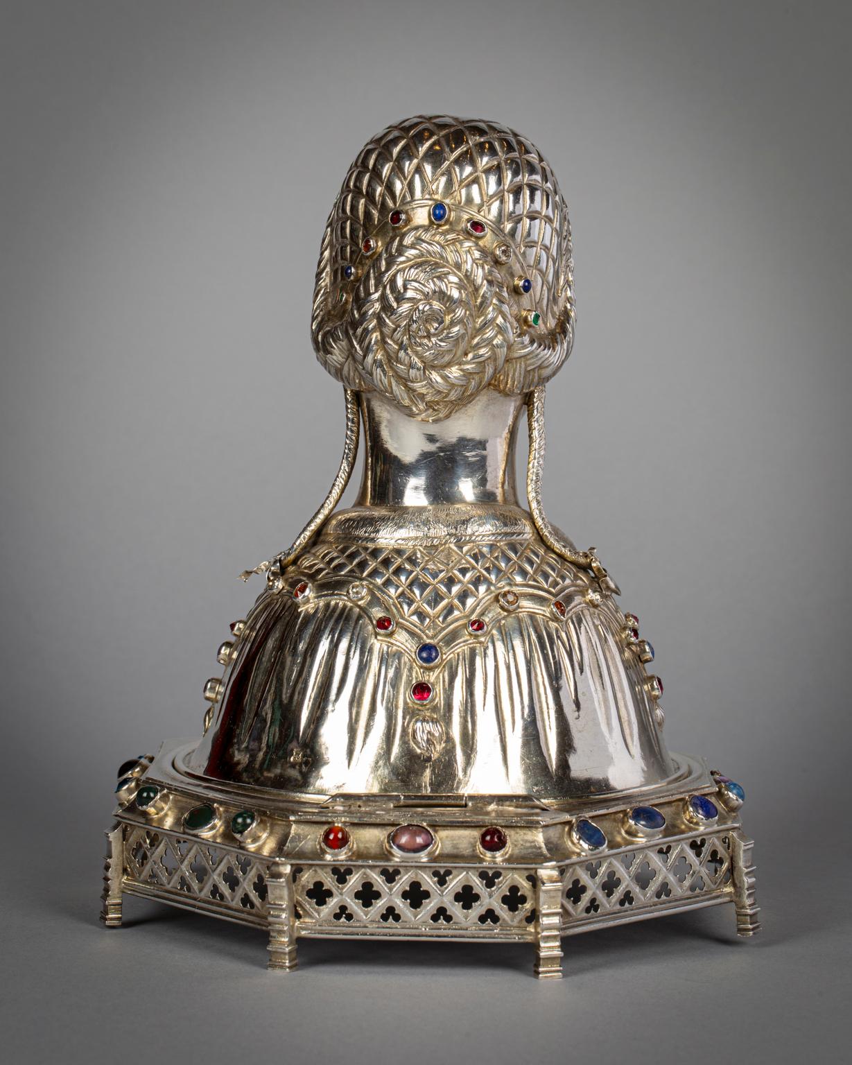 19th Century Large Continental Silver and Jeweled Female Coffret, Hanau, Late 19th century For Sale