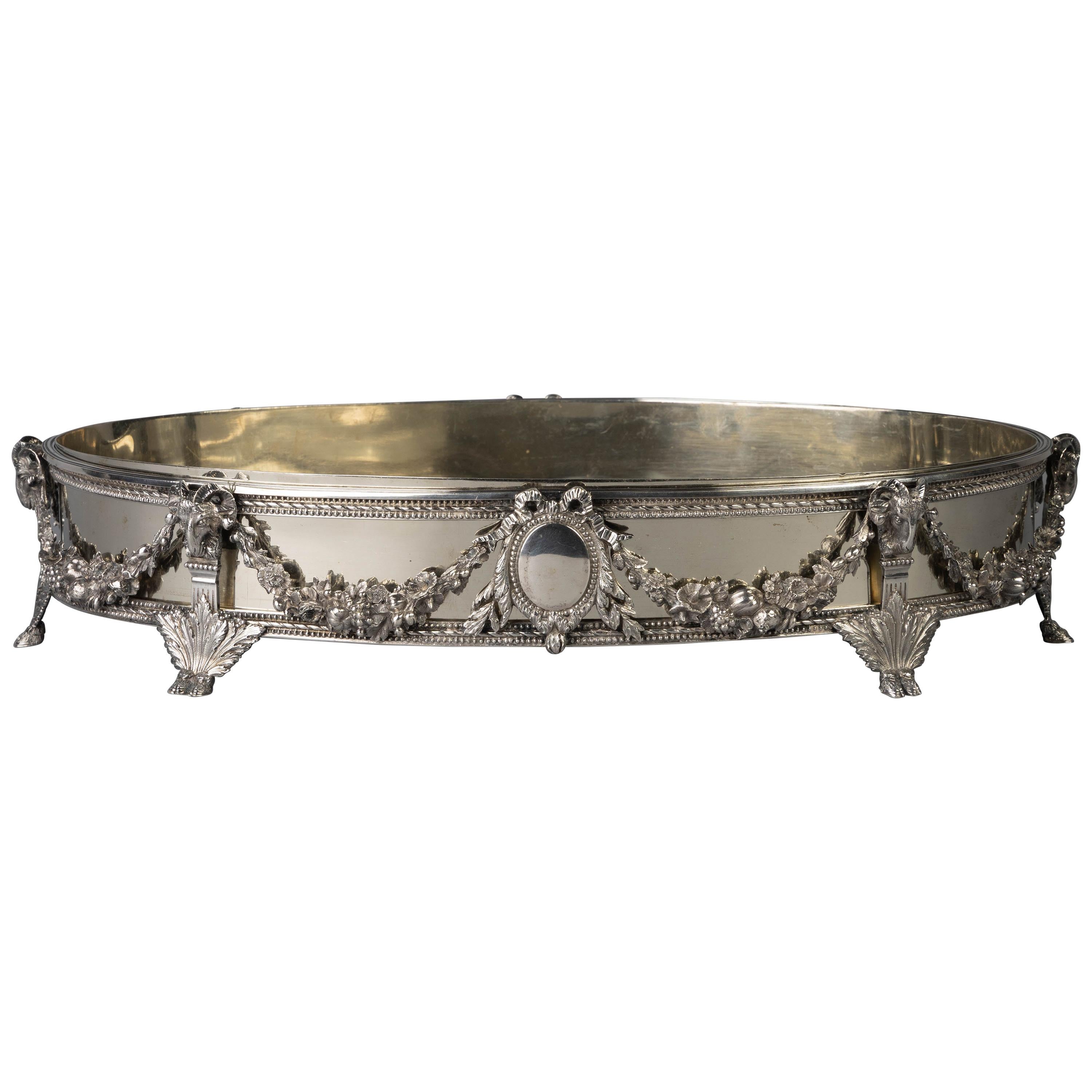 Large Continental Silver Footed Centerpiece, circa 1880 For Sale