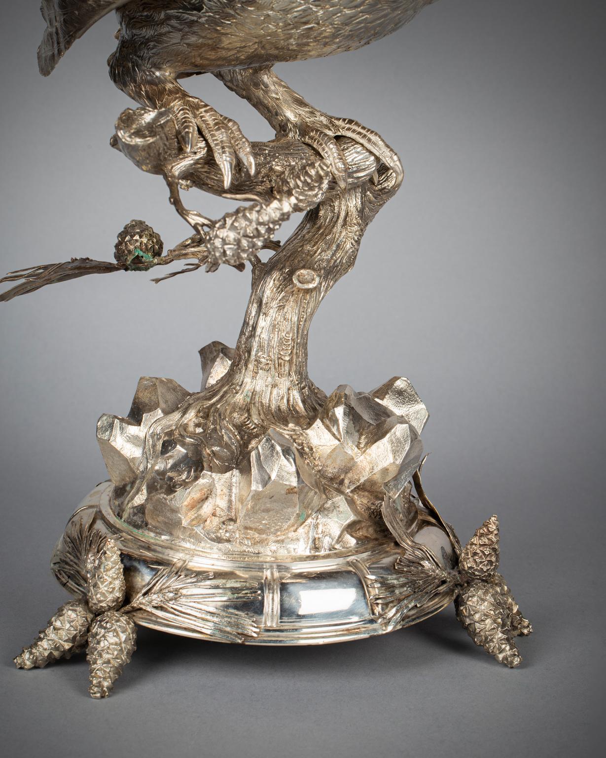 Argento Grande tacchino d'argento continentale, circa 1875 in vendita