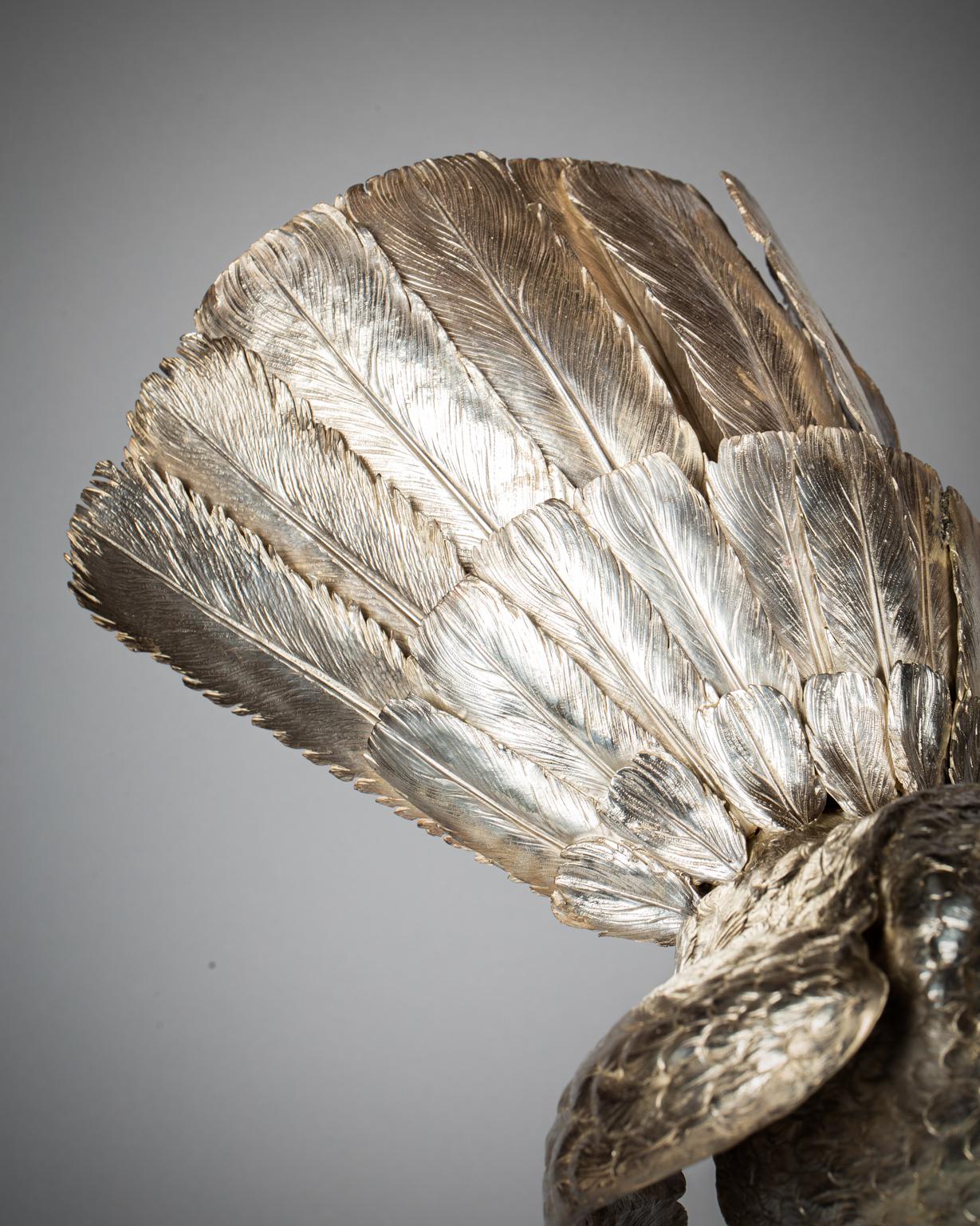 Grande tacchino d'argento continentale, circa 1875 in vendita 1