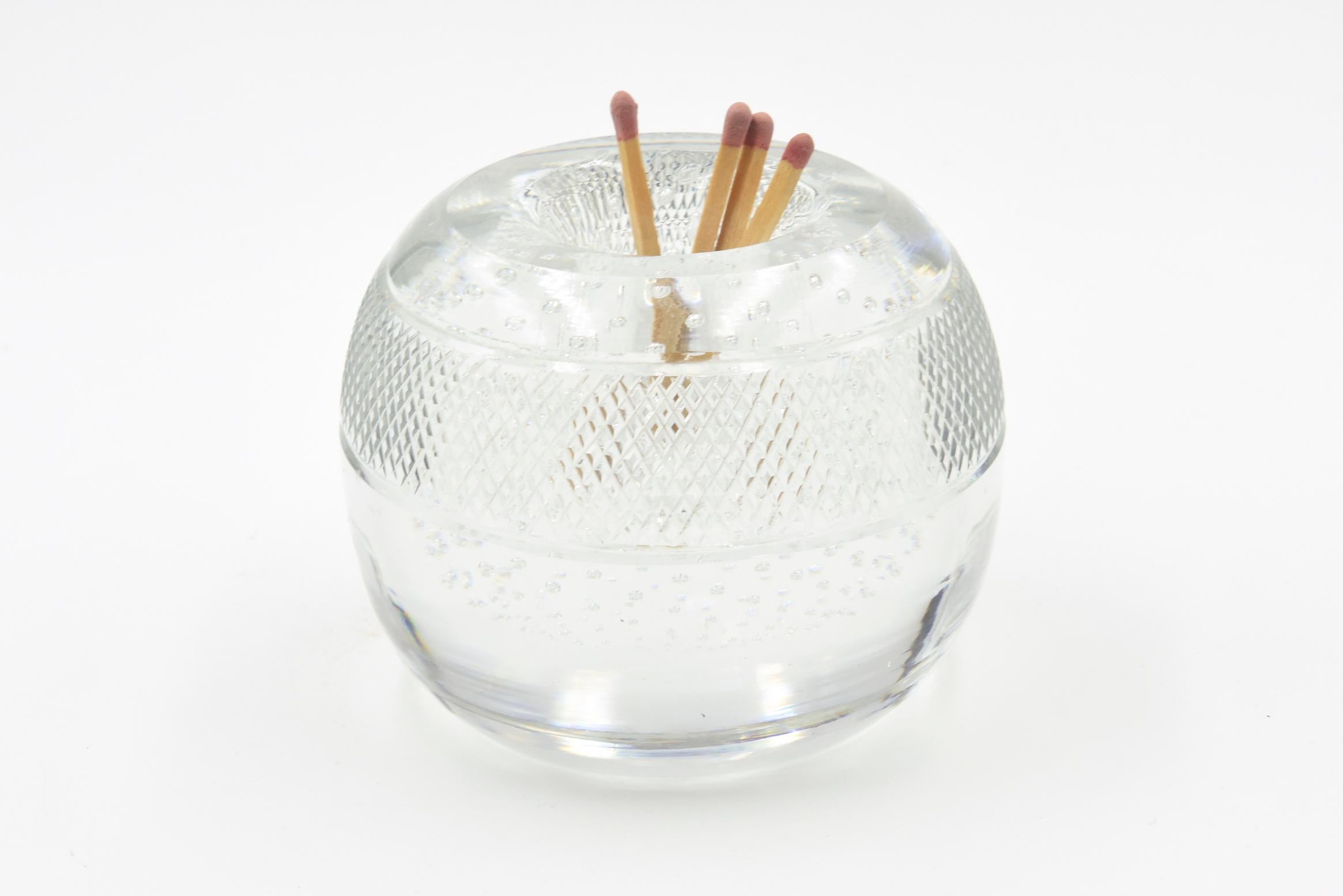 glass matches holder