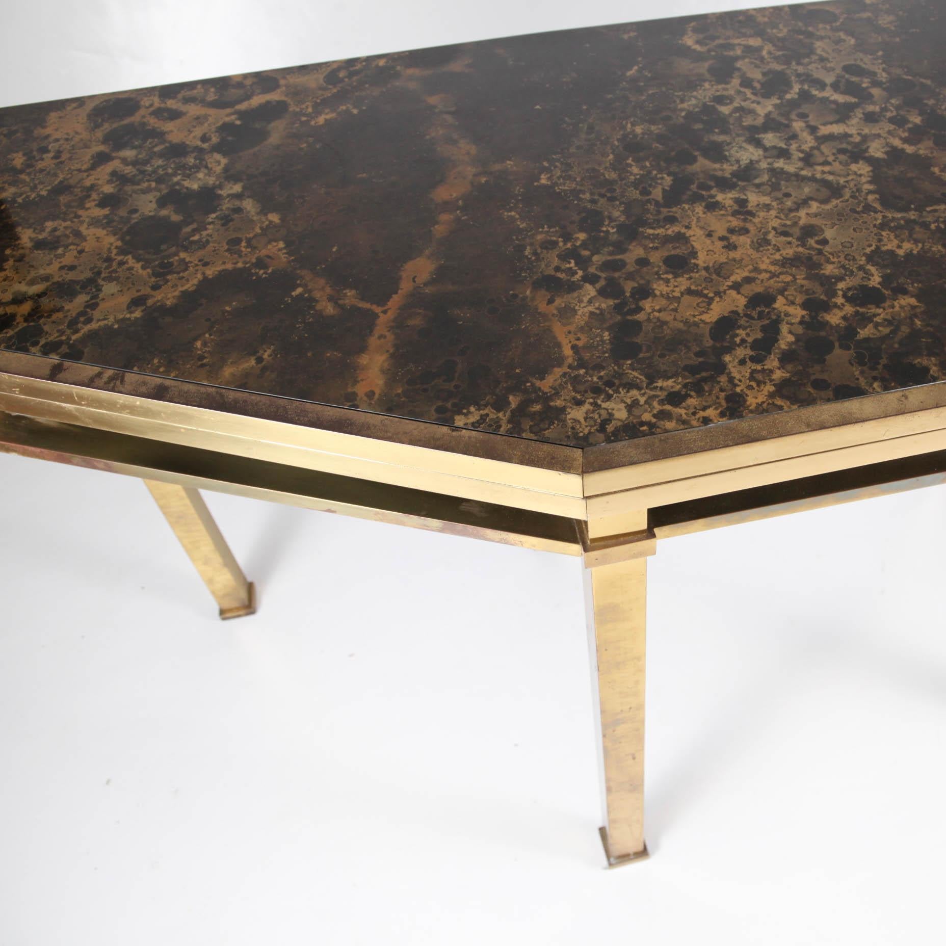 Brass Large Convertible Console Table by Maison Jansen circa 1970