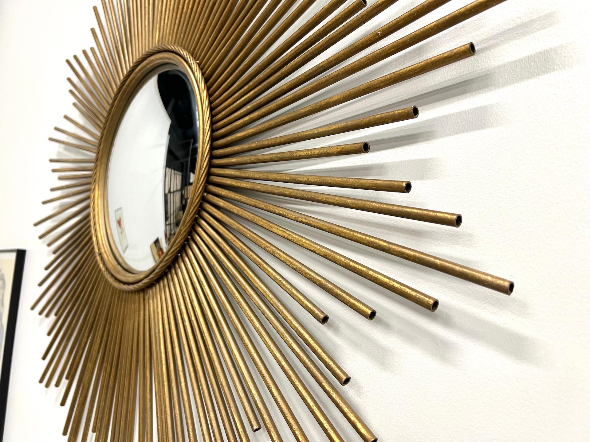 Laiton Grand miroir convexe 