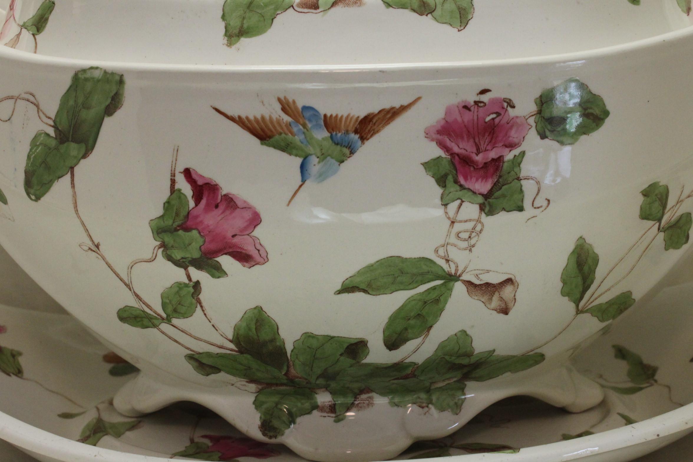 Aesthetic Movement Large Copeland Hand Coloured Lidded Tureen on Stand For Sale