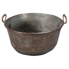 Large Copper and Brass Cauldron