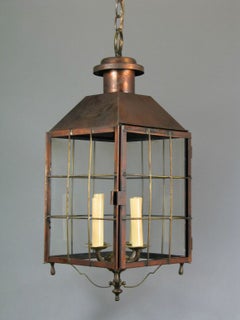 Arts and Craft Large Artisan Made   Copper and Brass Lantern