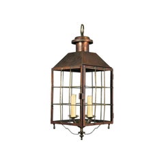 Arts and Craft Large Artisan Made   Copper and Brass Lantern