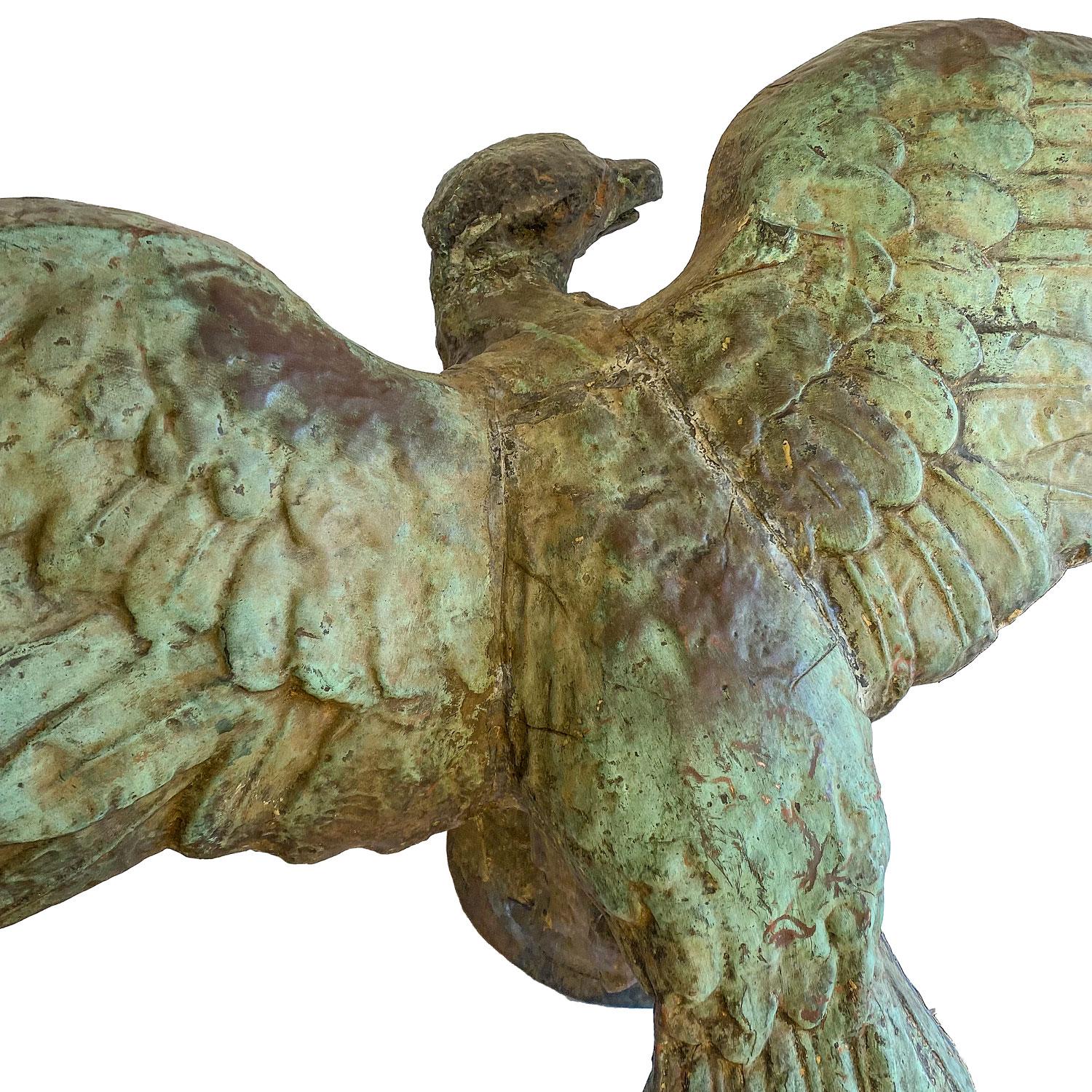 Molded Large Copper Architectural Eagle For Sale