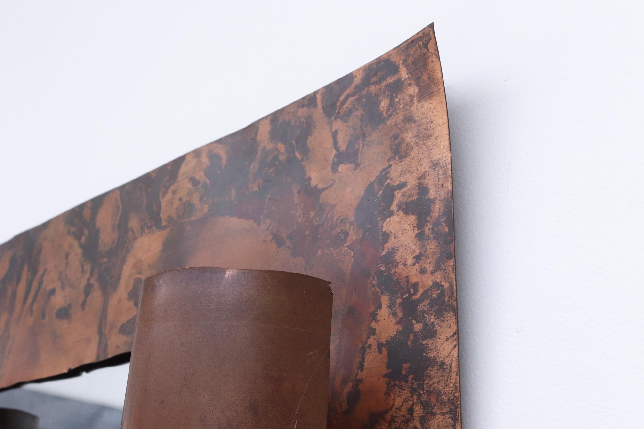 Large Copper Art Mirror with Jagged Edge by Wout Wessemius 6