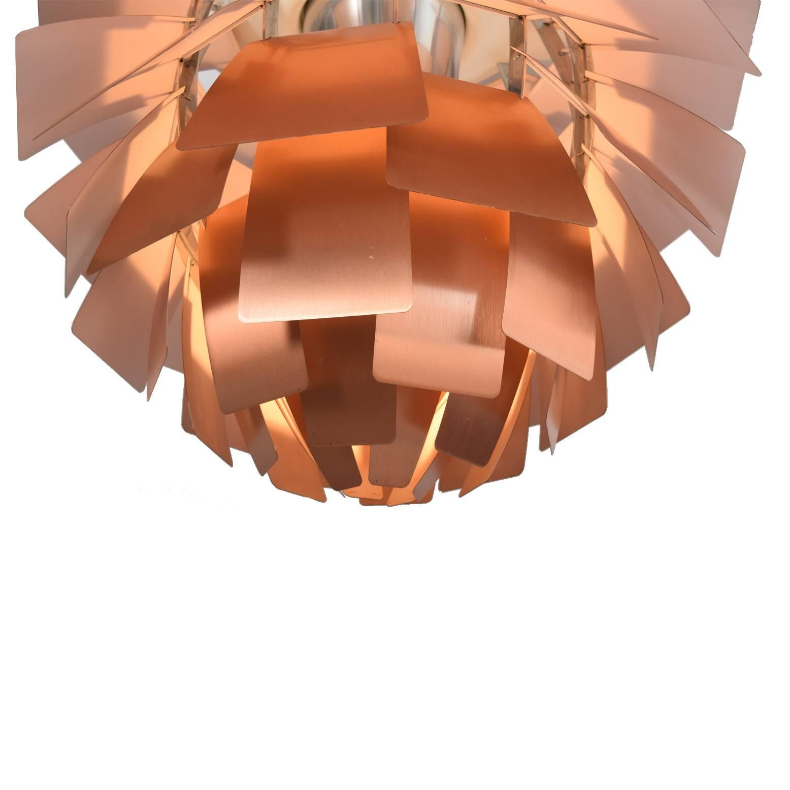 Scandinavian Modern Large Copper Artichoke Lamp by Poul Henningsen for Louse Poulsen 