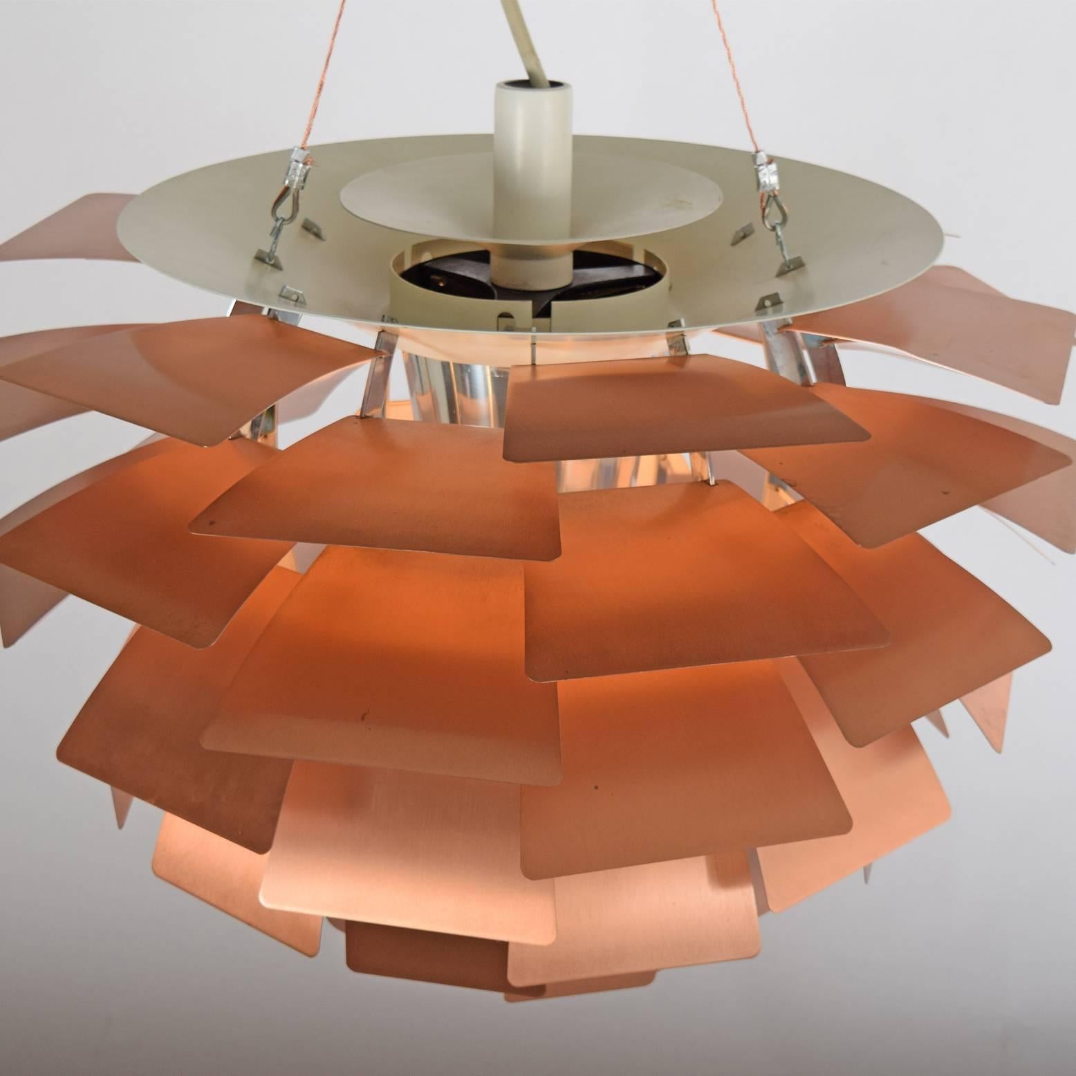 Danish Large Copper Artichoke Lamp by Poul Henningsen for Louse Poulsen 