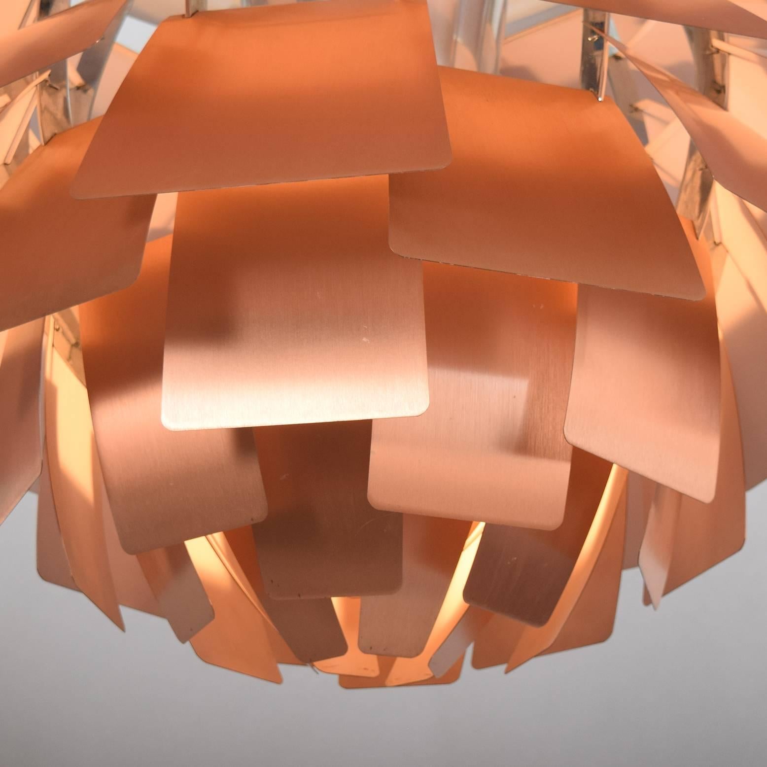 Large Copper Artichoke Lamp by Poul Henningsen for Louse Poulsen  In Good Condition In Hudson, NY