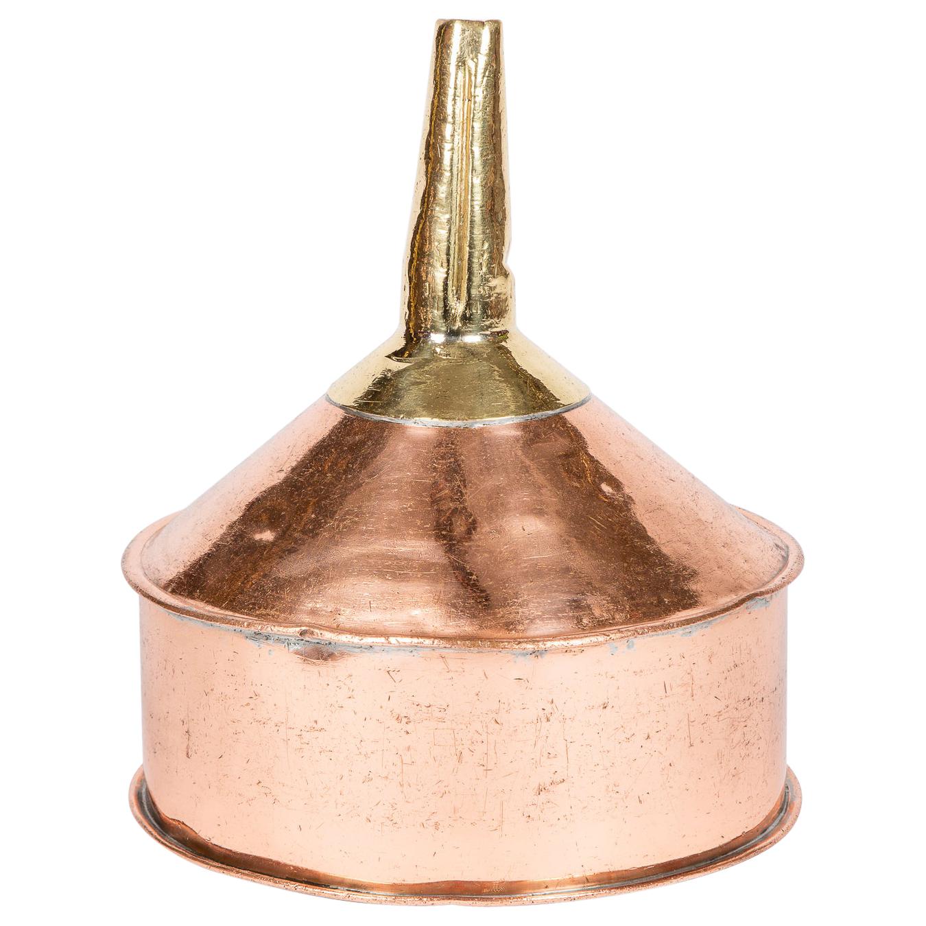 Large copper & brass funnel For Sale