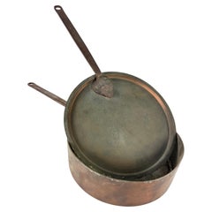 Large Copper Cauldron with Lid, diameter 32 cm, 1930s