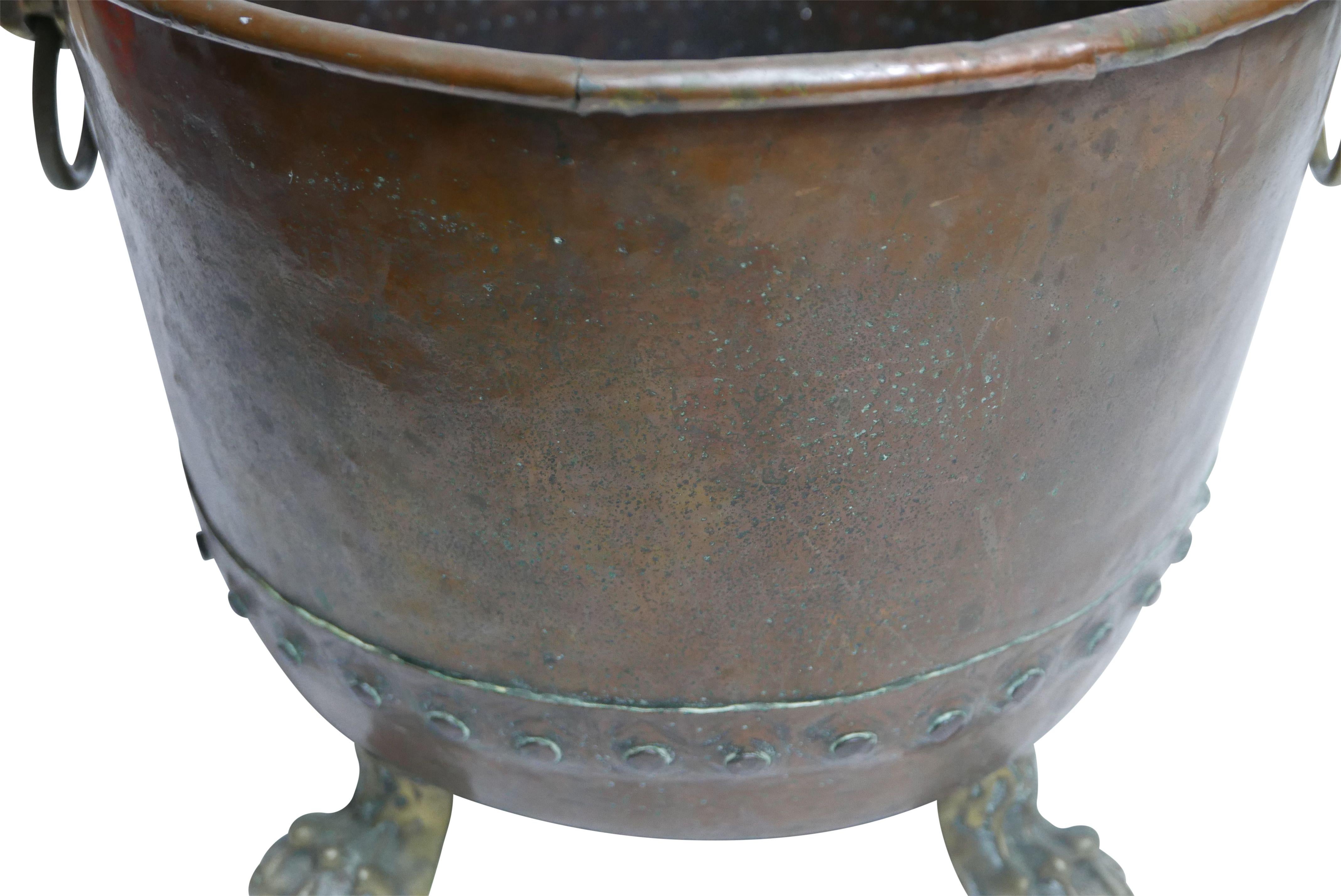 Large Copper Coal Firewood Holder or Planter, Dutch, circa 1800 at 1stDibs