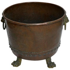 Antique Large Copper Coal Firewood Holder or Planter, Dutch, circa 1800