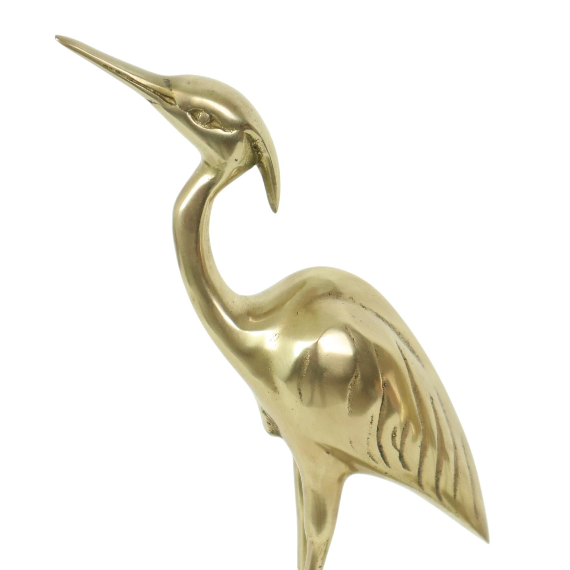 Coréen Grande sculpture de hérons en cuivre vintage 36 cm en vente