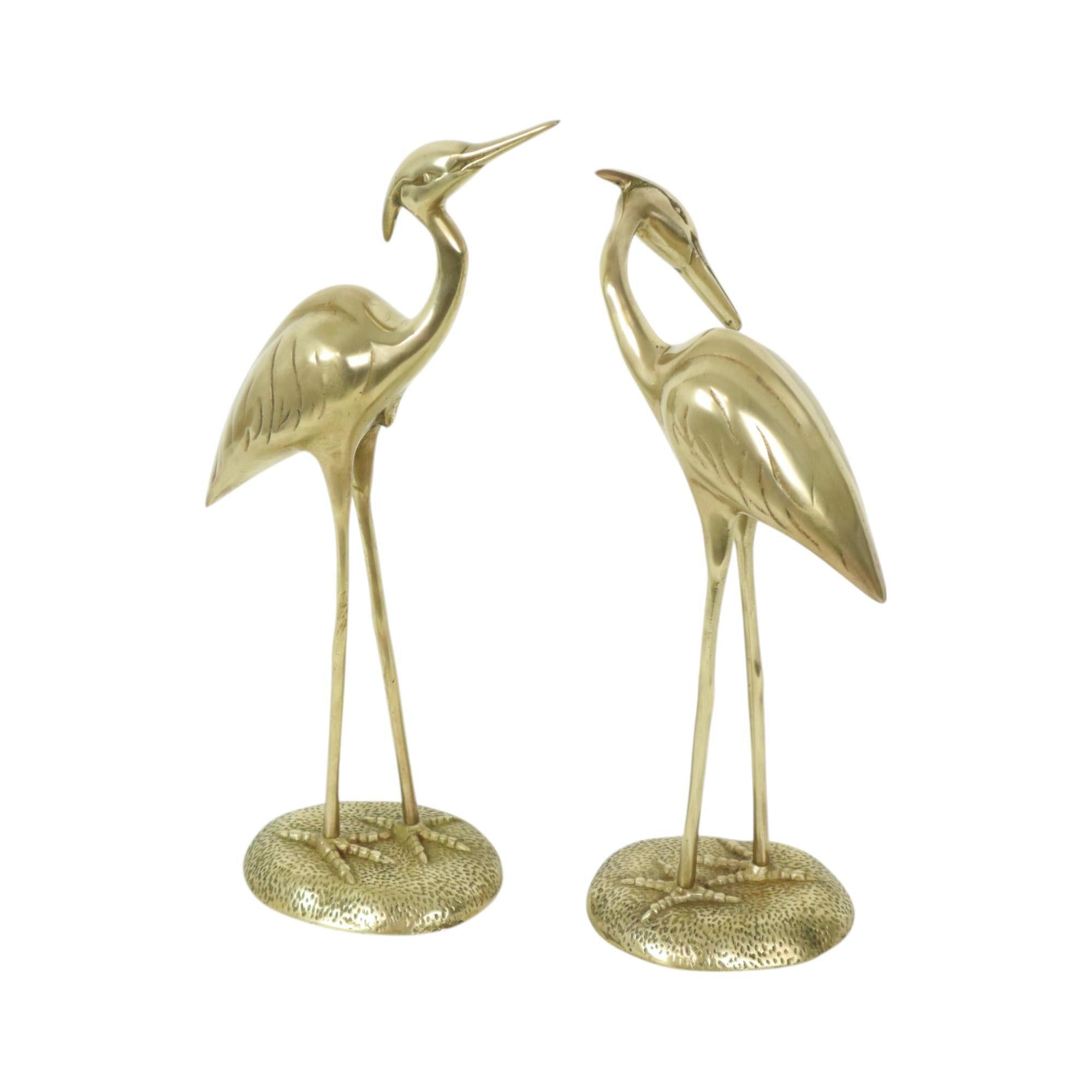 Laiton Grande sculpture de hérons en cuivre vintage 36 cm en vente