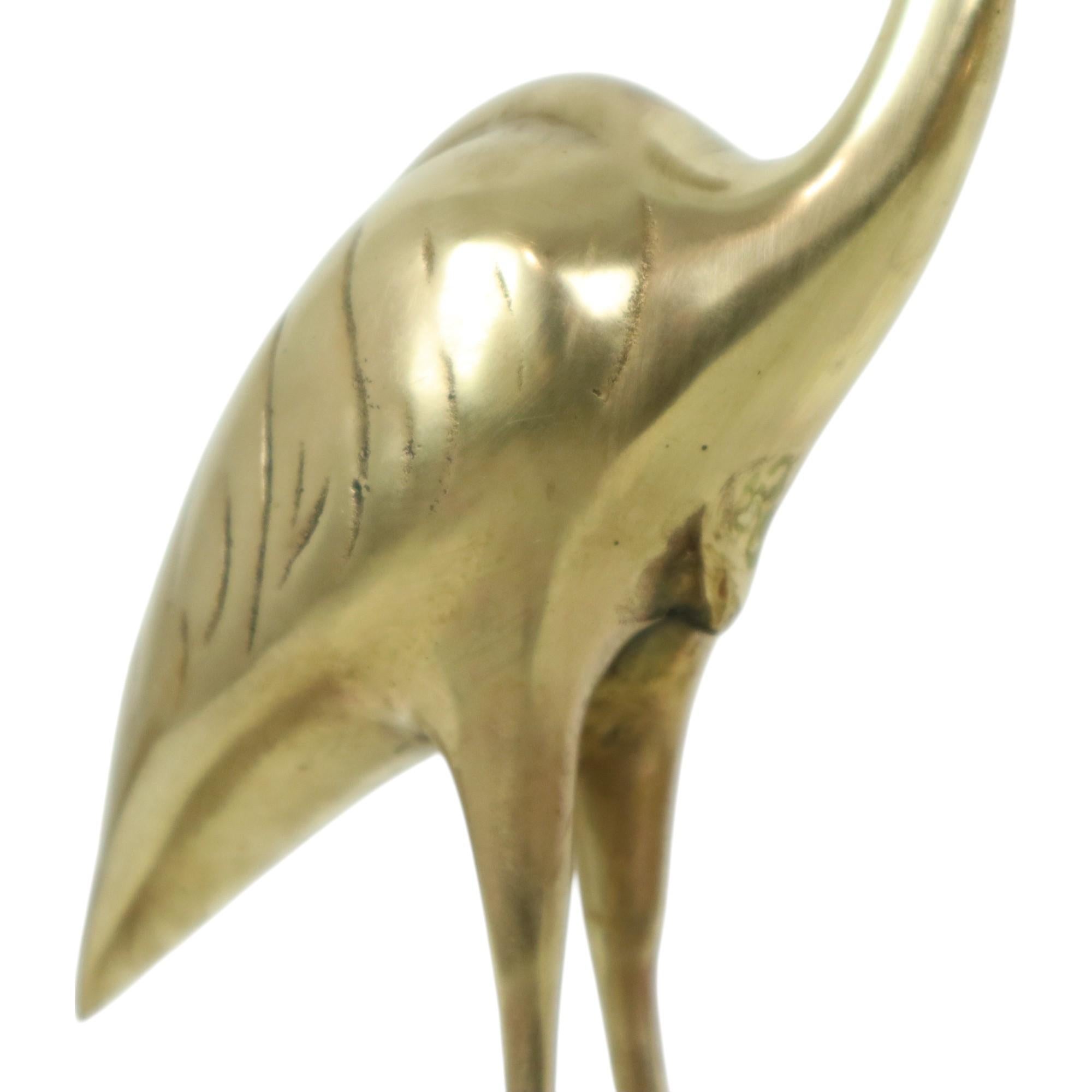 Grande sculpture de hérons en cuivre vintage 36 cm en vente 1