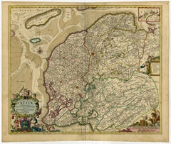 Large Copper Engraved Map of the Coastline of Friesland and Terschelling, c.1670