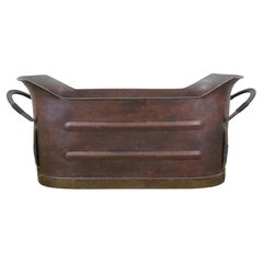 Large Copper Farmhouse Boiler Wash Tub Fireplace Coal Log Bin Trough 40"