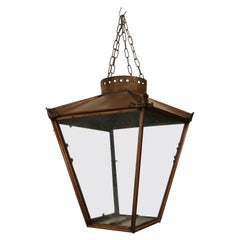 Antique Large Copper Hanging Lantern Lampshade