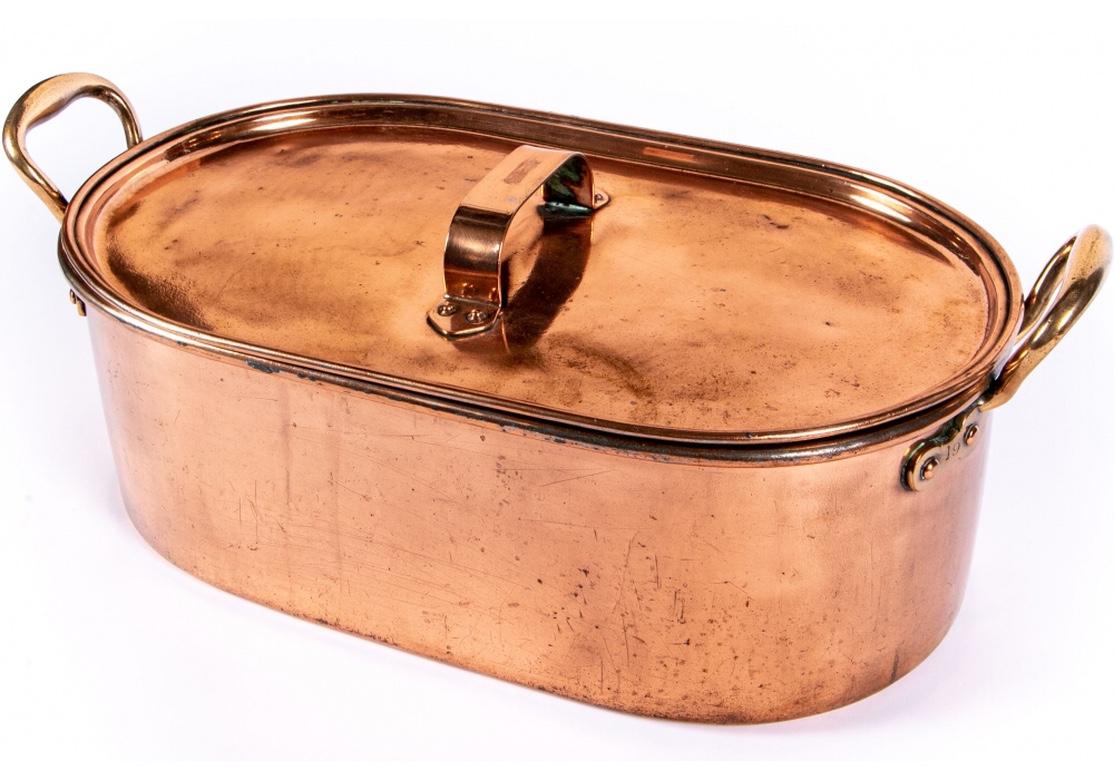 Large Copper Oval Lidded Baker 1