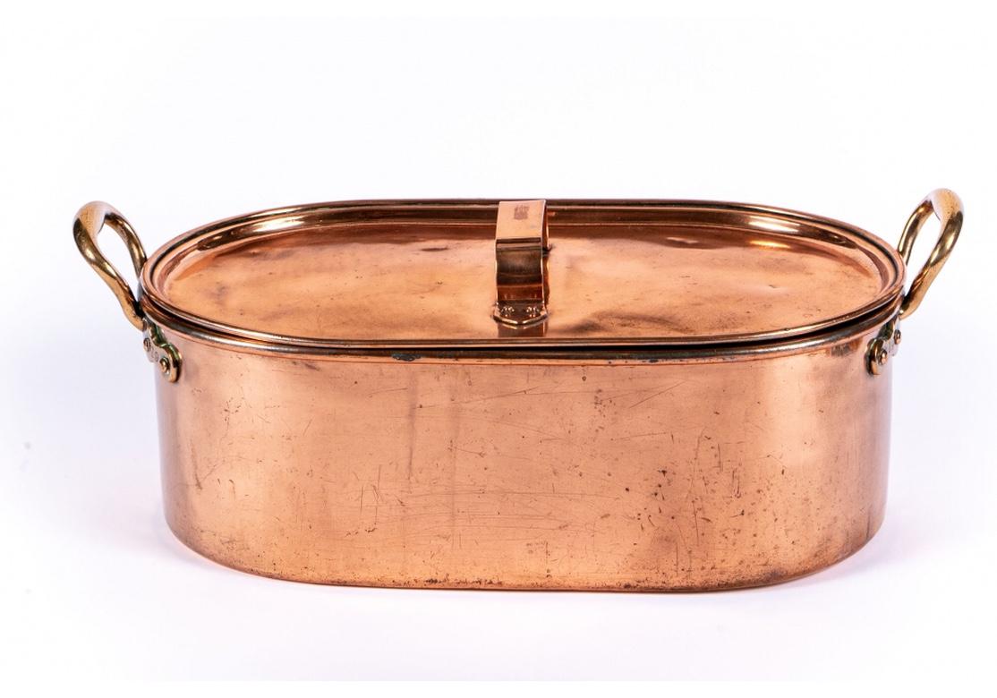 Large Copper Oval Lidded Baker 2
