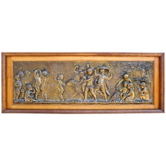 Large Copper Panel with Putti Dog and Bird