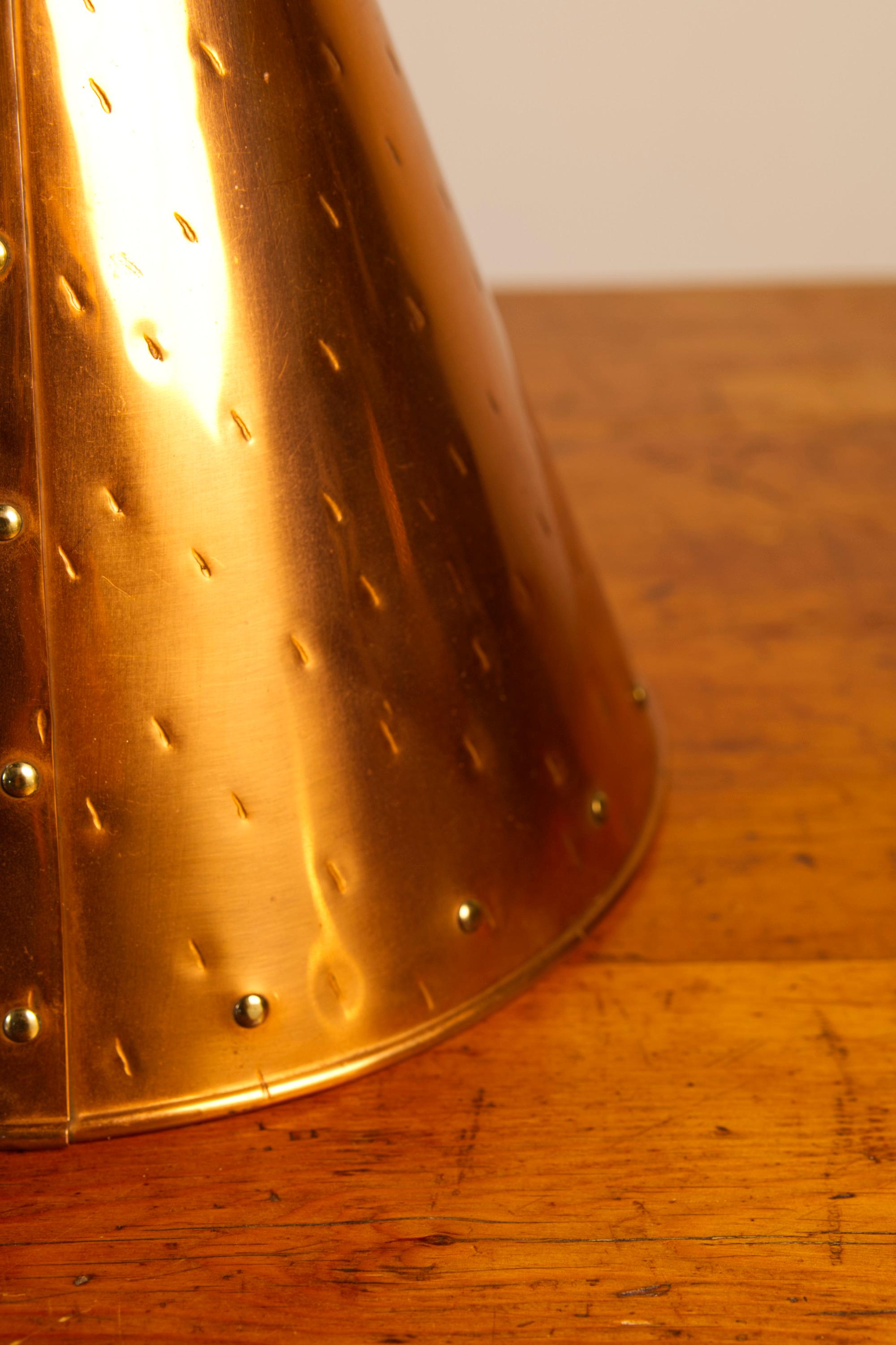 Large Copper Pendant Lamp from Th. Valentiner Copenhagen, Denmark, 1960s in vendita 8