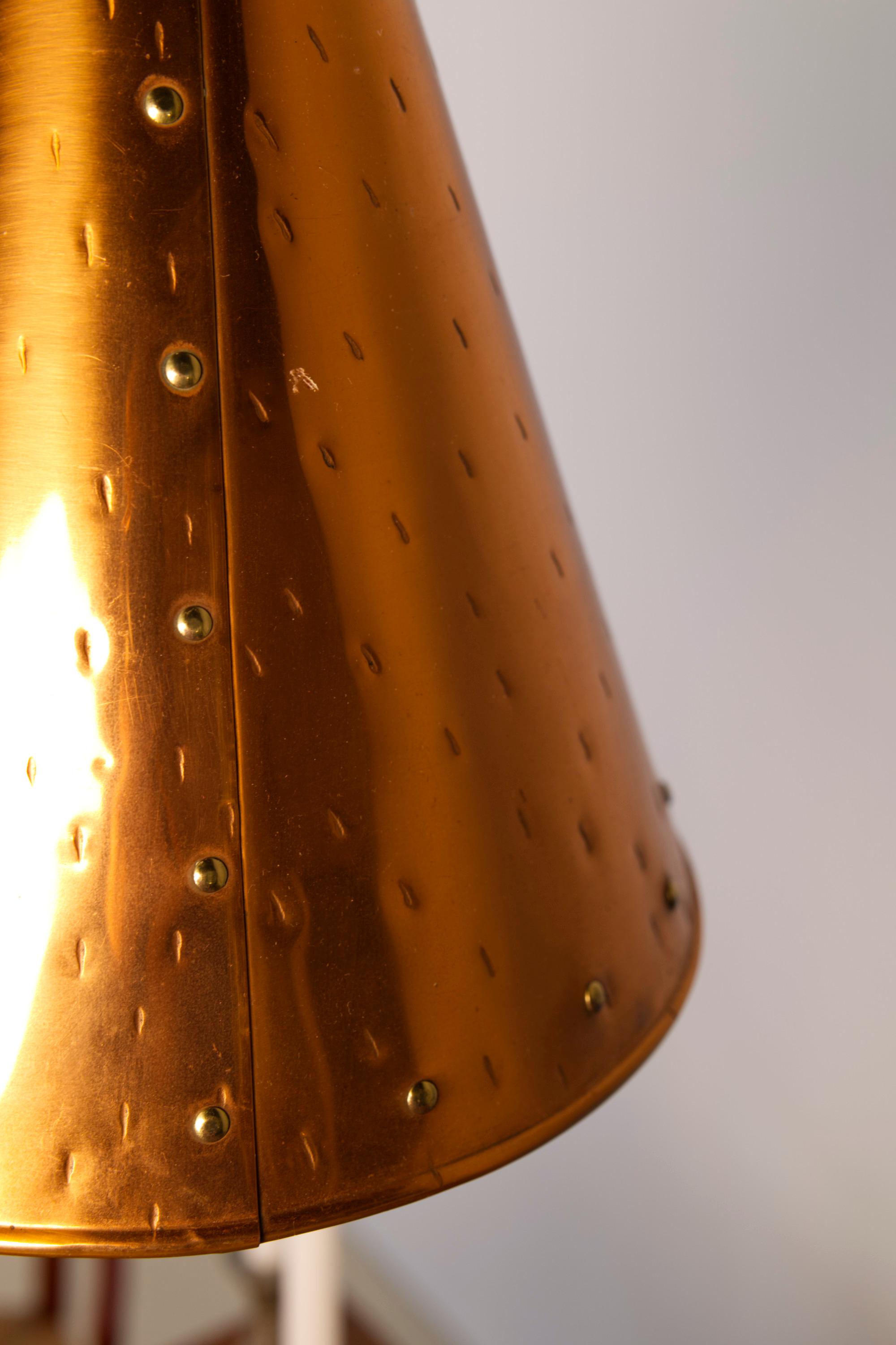 Scandinavo moderno Large Copper Pendant Lamp from Th. Valentiner Copenhagen, Denmark, 1960s in vendita