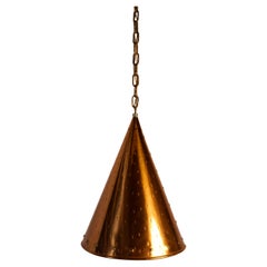 Large Copper Pendant Lamp from Th. Valentiner Copenhagen, Denmark, 1960s