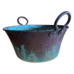 Grand pot ou jardinière en cuivre