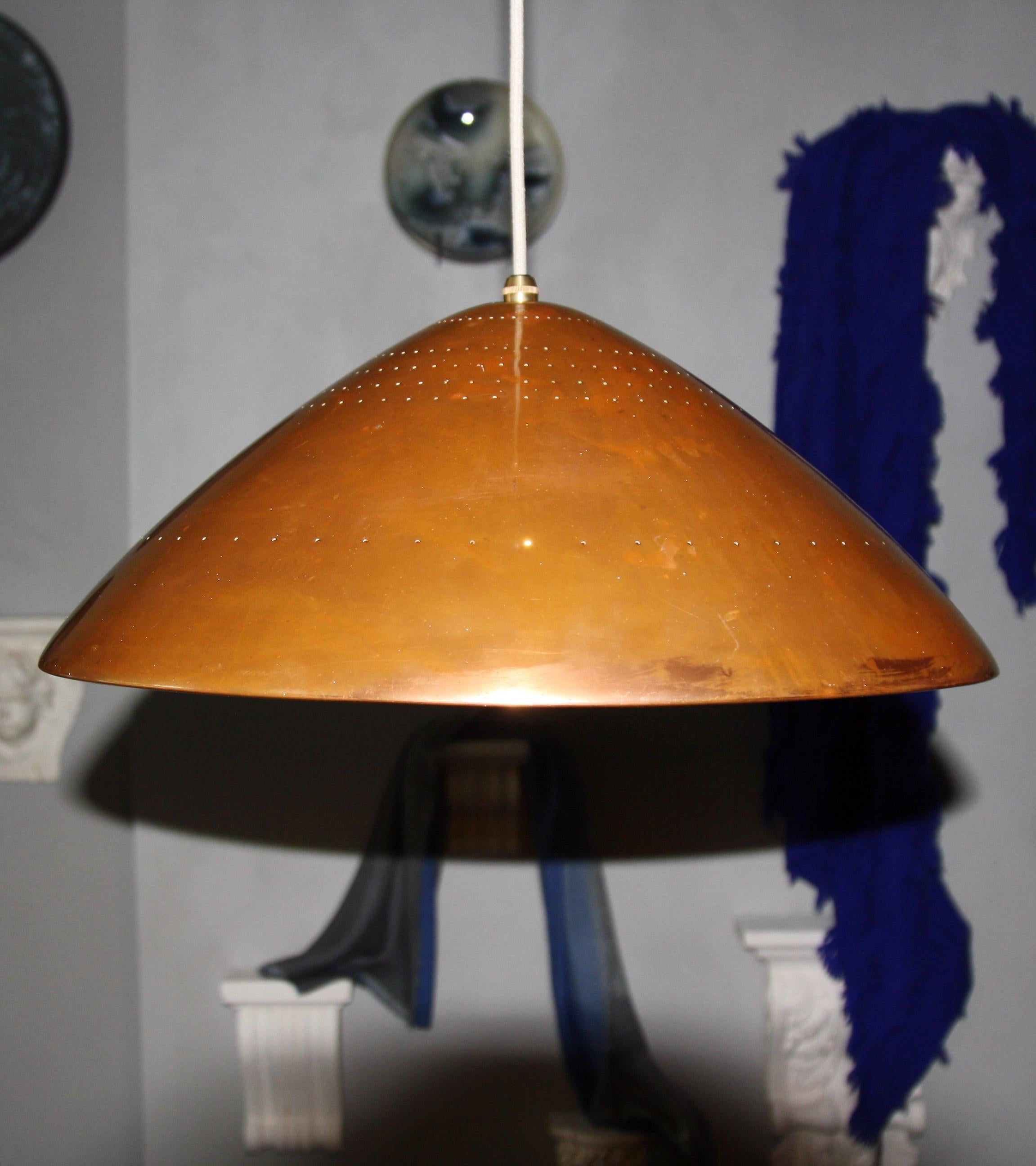 Large Copper ‘Rise & Fall’ Pendant Light Germany, circa 1960 1