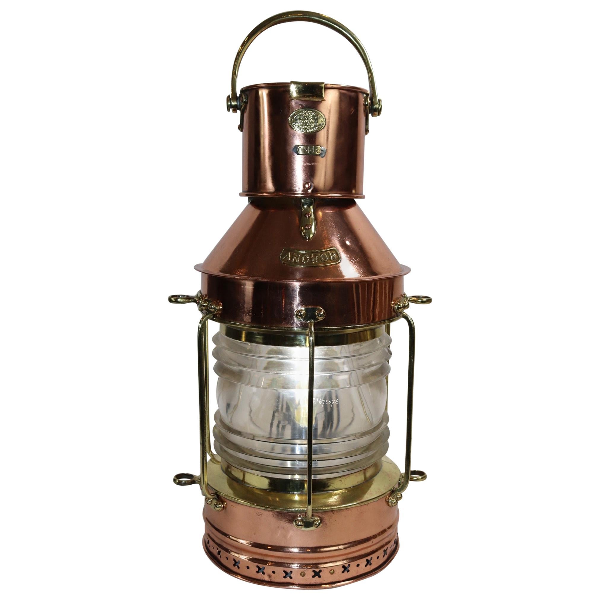 Large Copper Ships Lantern by Douglas For Sale