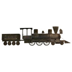 Large Copper Train Wall Model Antique