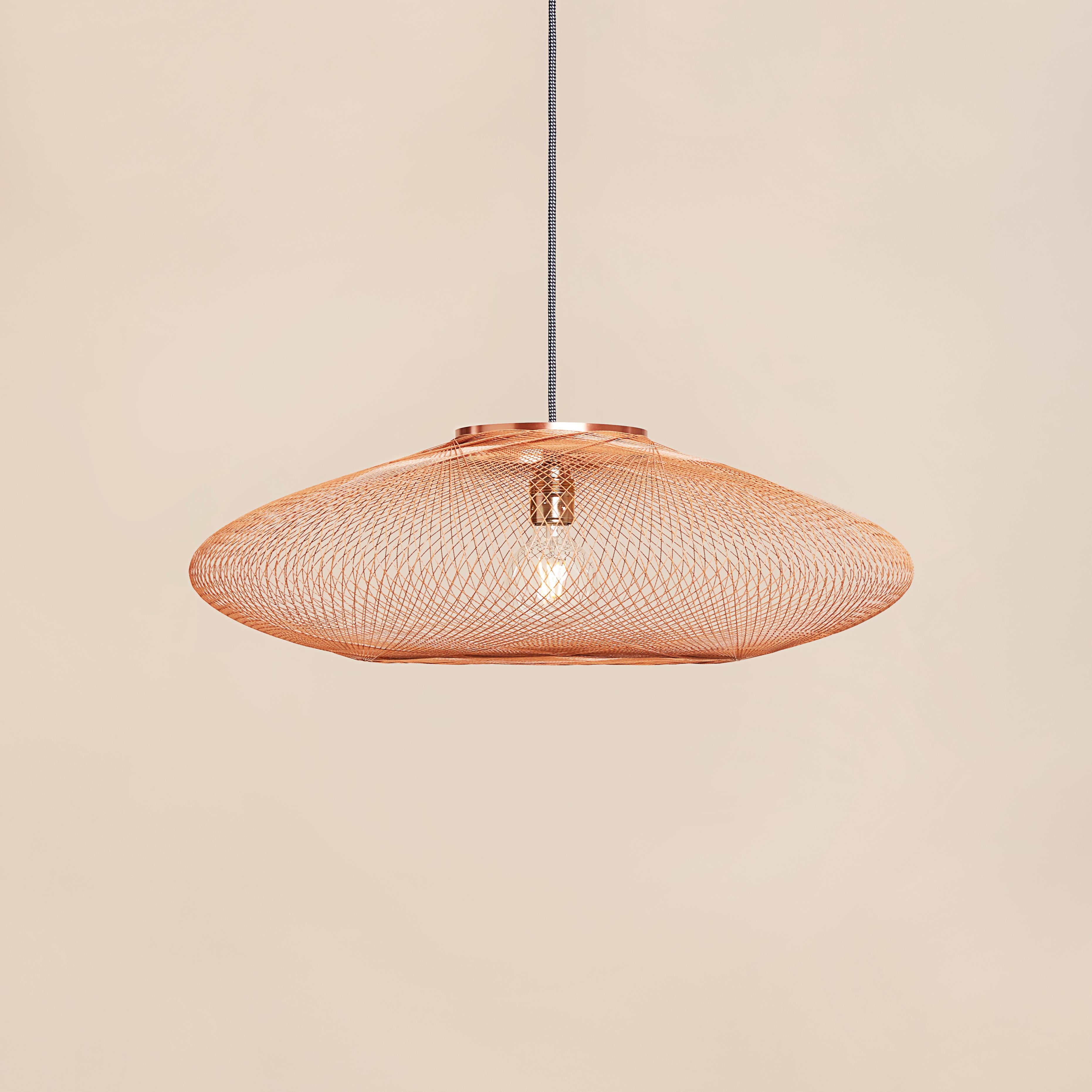 Postmoderne Grande lampe suspendue UFO en cuivre de l'Atelier Robotiq en vente