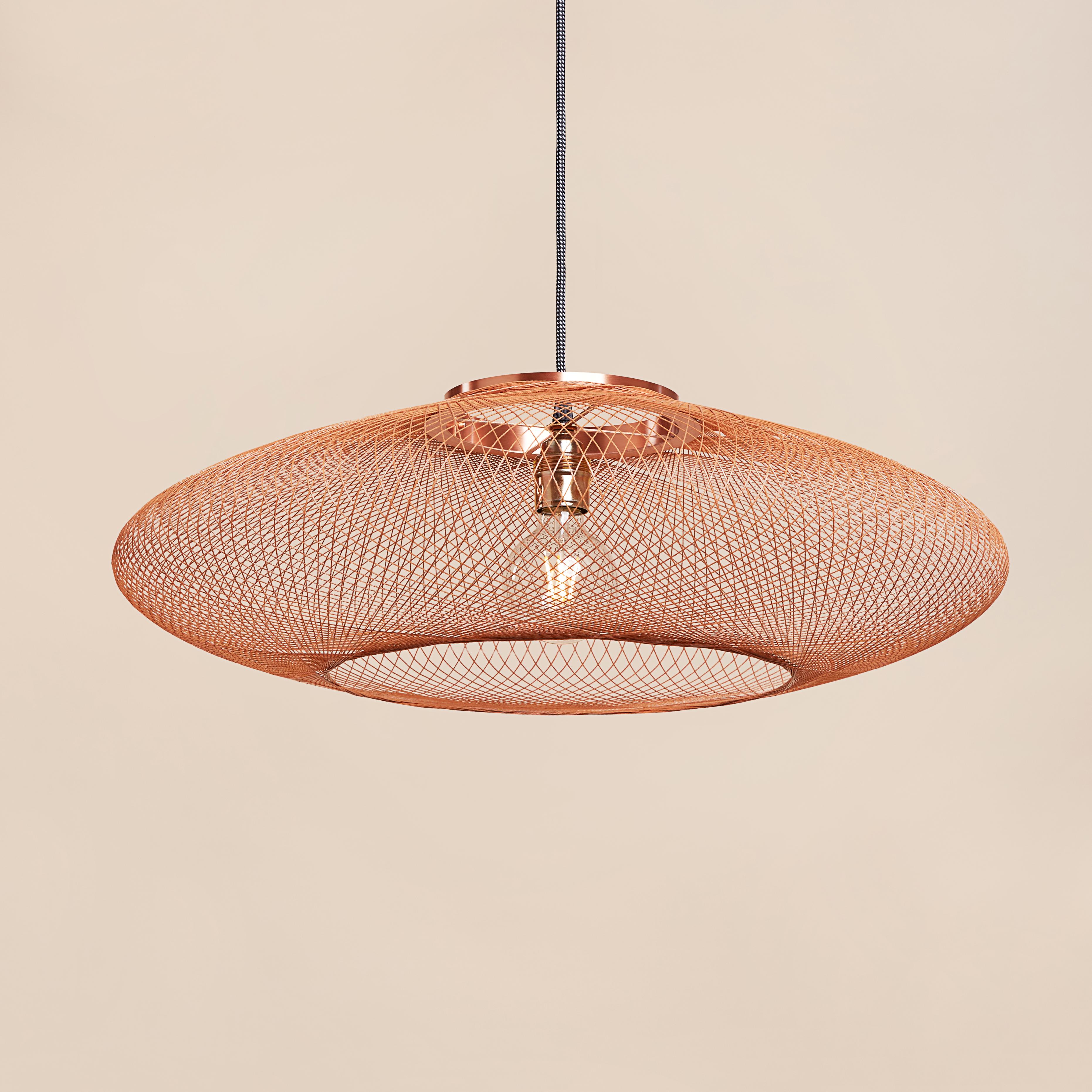 Dutch Large Copper UFO Pendant Lamp by Atelier Robotiq For Sale