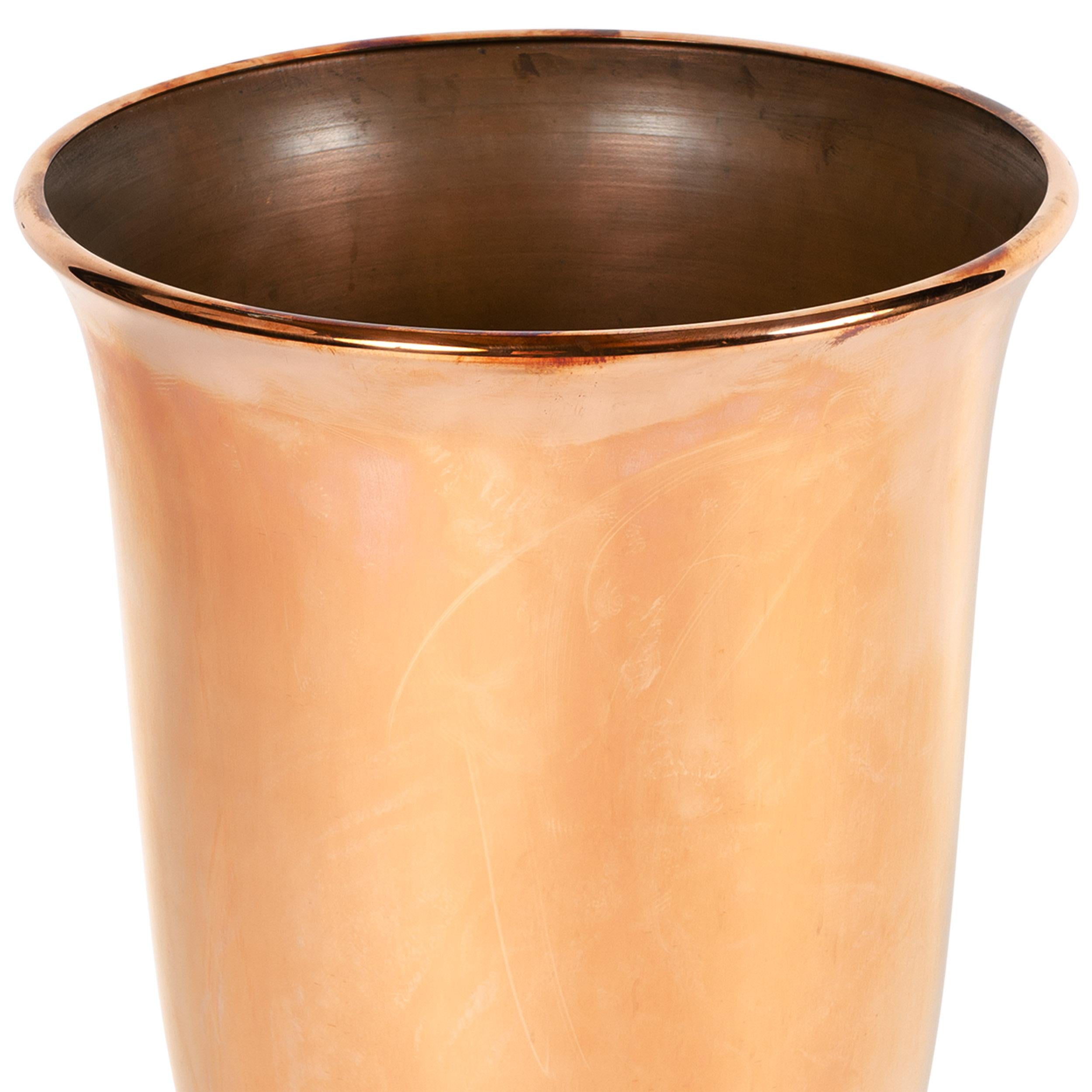 Art Deco Large Copper Vase by Karl Springer For Sale