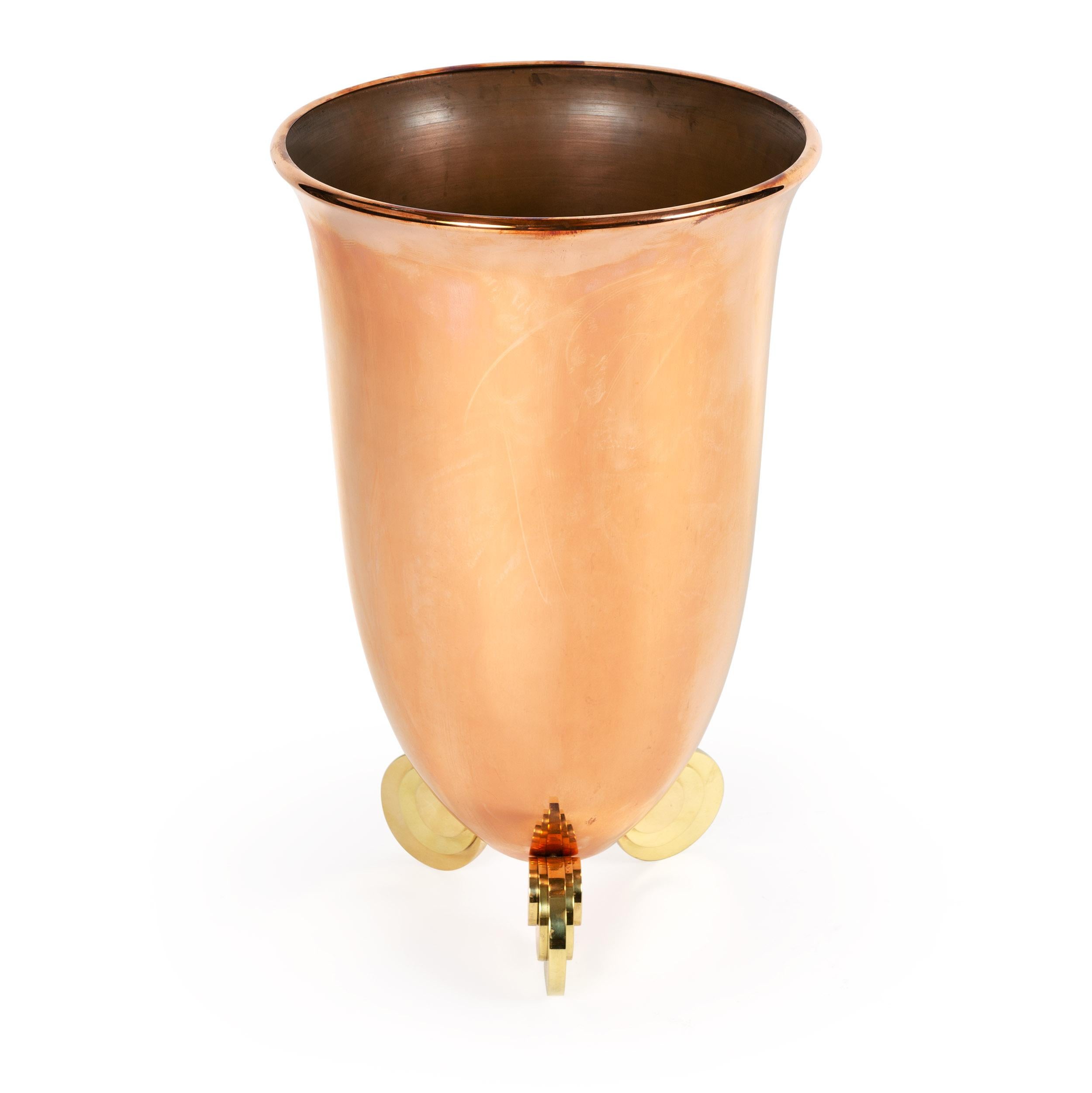 American Large Copper Vase by Karl Springer For Sale