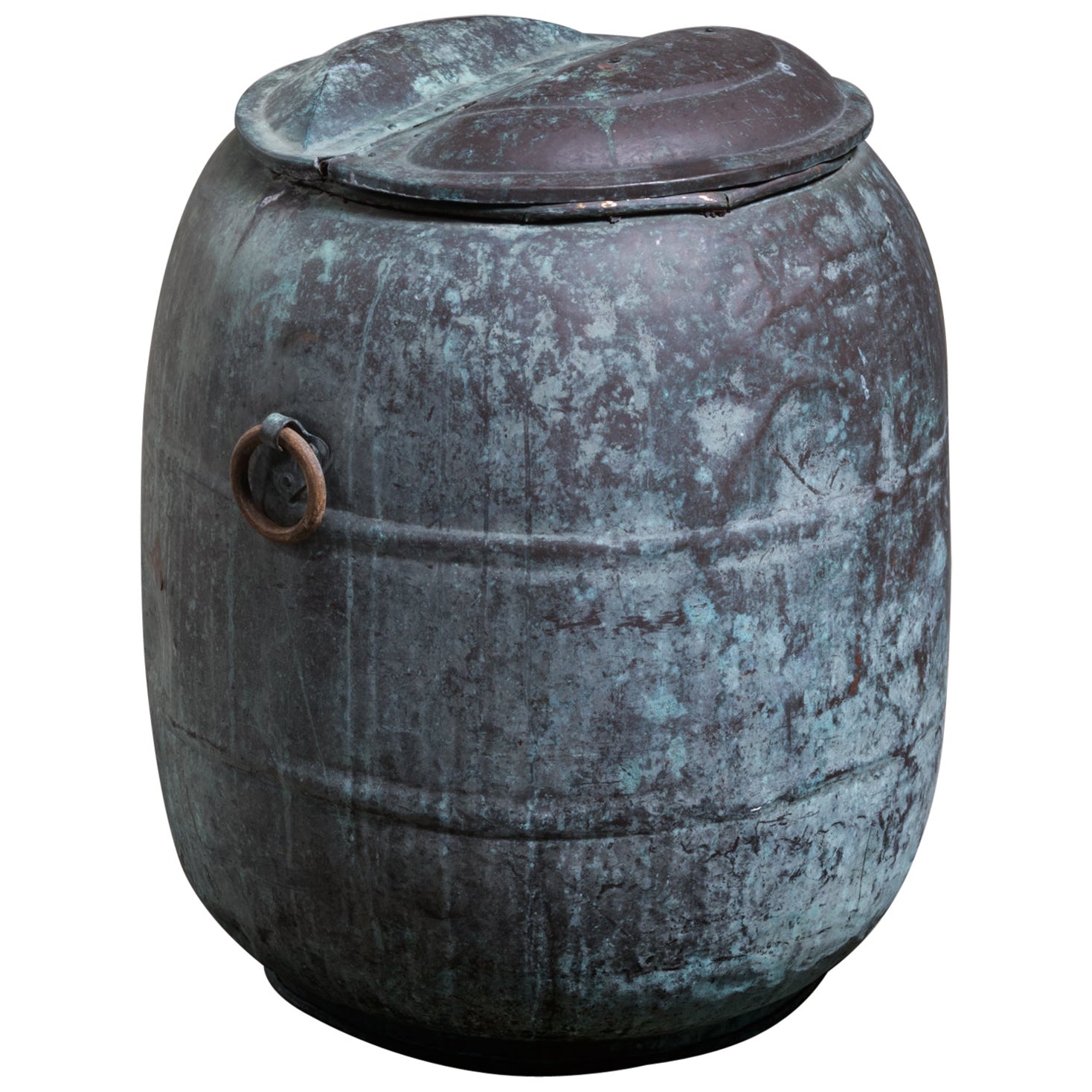 Large copper water barrel from Sweden For Sale