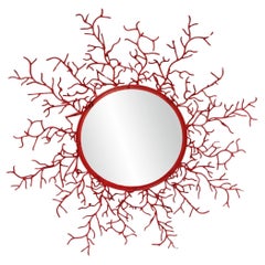 Large “coral” mirror in lacquered iron, Musgo, Barcelona, Spain, circa 1970