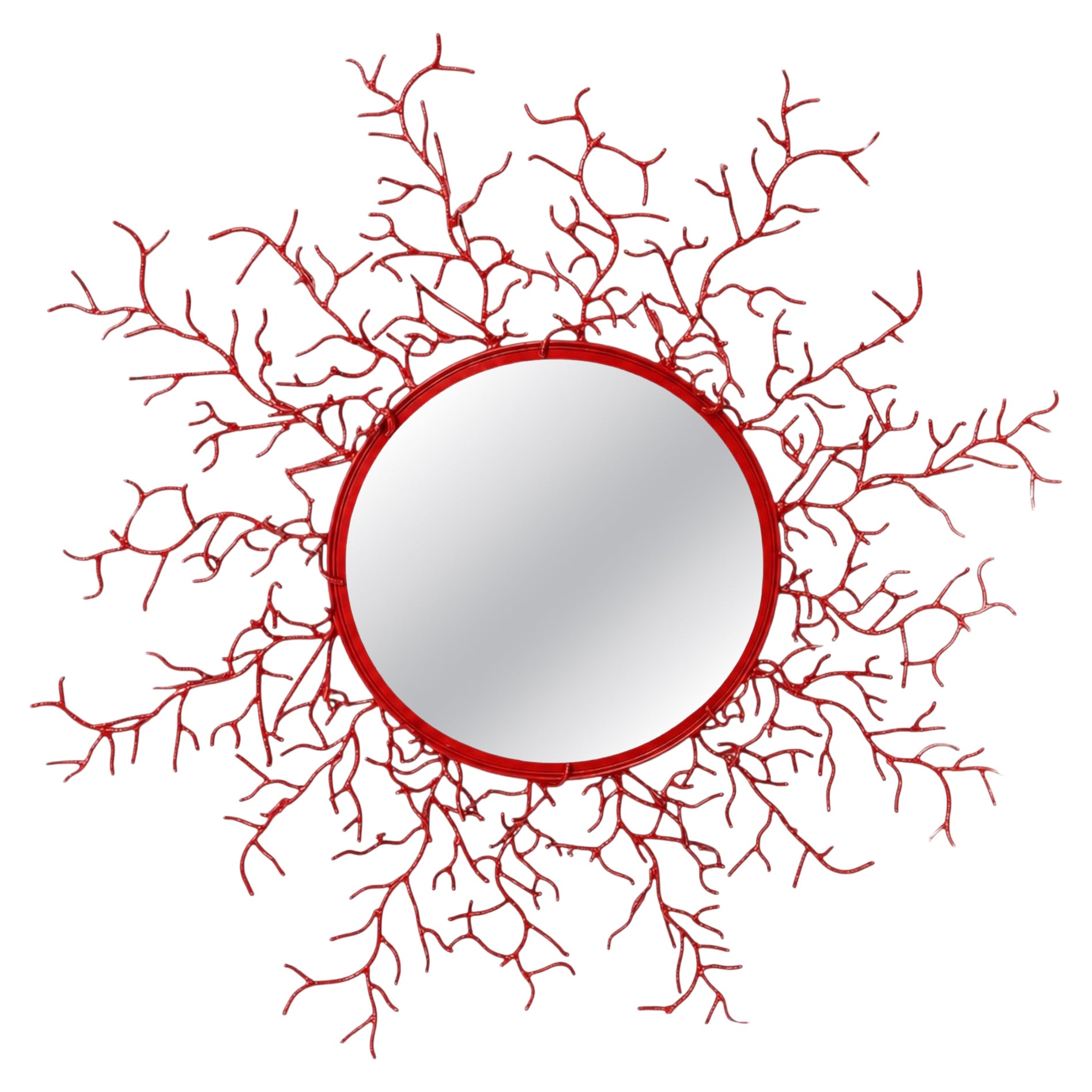 Large “coral” mirror in lacquered iron, Musgo, Barcelona, Spain For Sale