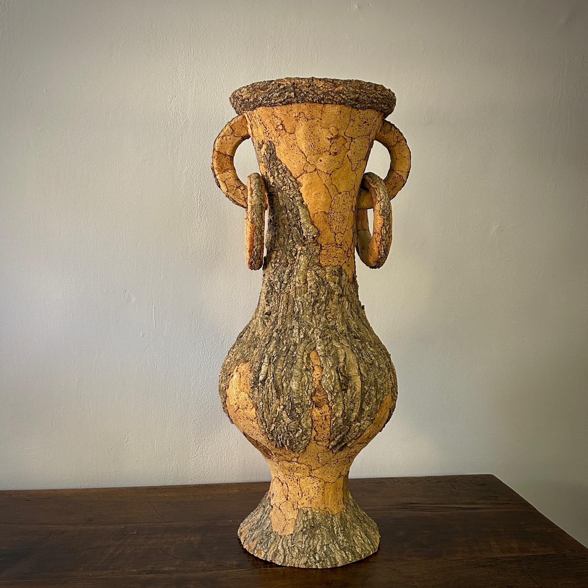 Large Cork Urn In Good Condition For Sale In Los Angeles, CA