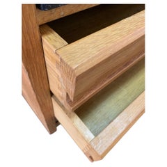 Large corner desk Guillerme et Chambron in oak and black marble